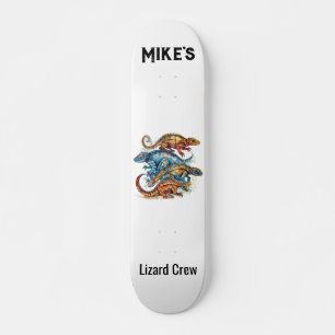 Vibrant Tribal Lizard Totem, custom Skateboard