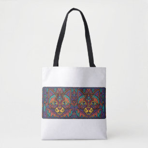 Vibrant Tribal Spirit Cats Tote Bag