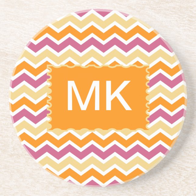 Vibrant Tribal ZigZag Coaster (Front)