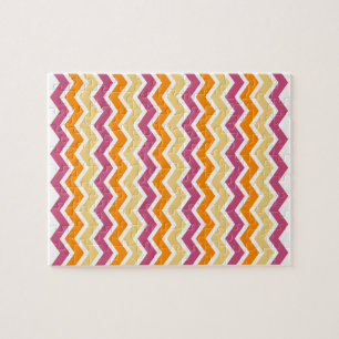 Vibrant Tribal ZigZag Jigsaw Puzzle