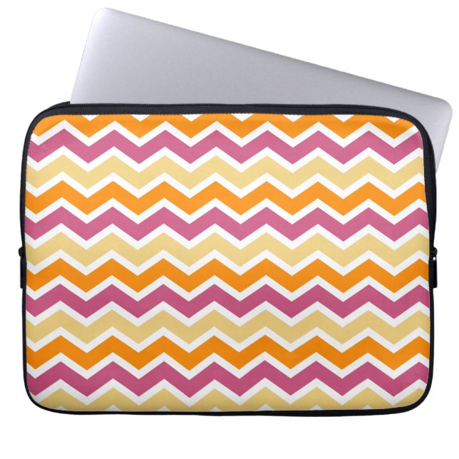 Vibrant Tribal ZigZag Laptop Sleeve (Front)