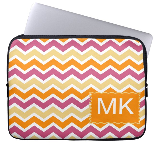 Vibrant Tribal ZigZag Laptop Sleeve (Front)