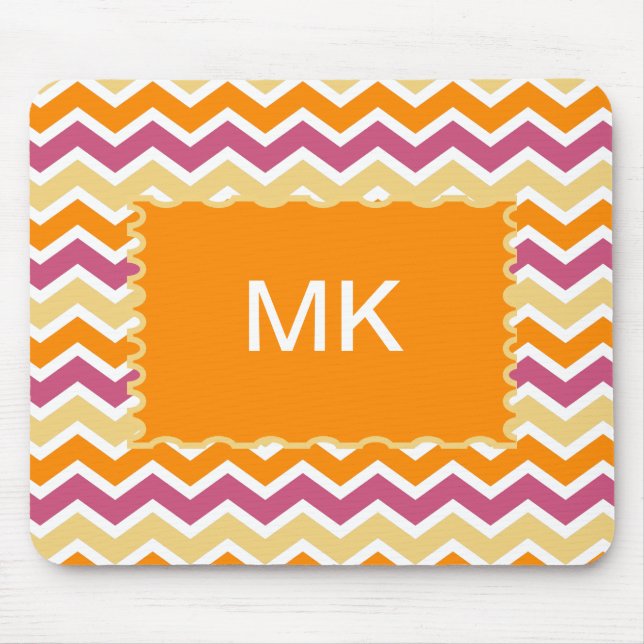 Vibrant Tribal ZigZag Mouse Mat (Front)