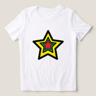 ⭐ Vibrant Triple Big Star Tee (Yellow, Green, Red)