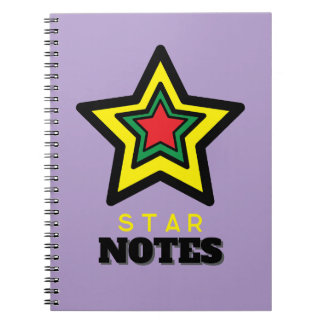 Vibrant Triple Star STAR NOTES Spiral Notebook