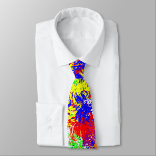 Vibrant Trippy Jiggle Pattern Neck Tie