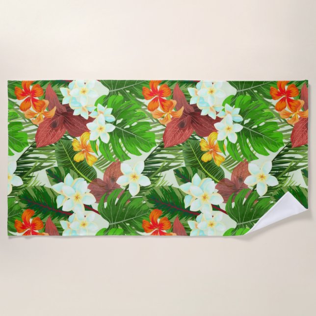 Vibrant Tropical Beach Towel (Front)