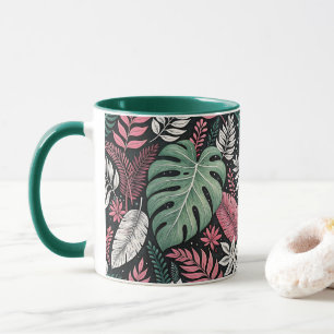 Vibrant tropical botanical mug