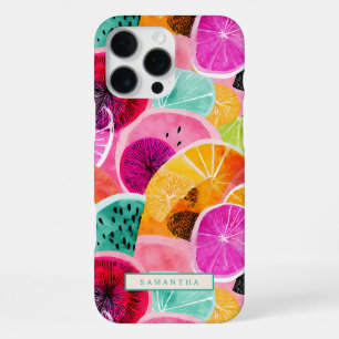Vibrant Tropical Citrus Slice Pattern iPhone 16 Pro Max Case