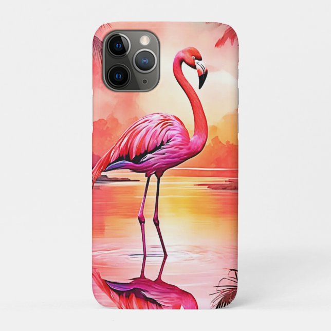 Vibrant Tropical Flamingo Glow Design Case-Mate iPhone Case (Back)