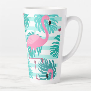 Vibrant Tropical Flamingo Palm Sunset Coffee Mug