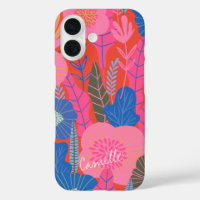 Vibrant Tropical Floral Jungle Red Personalised