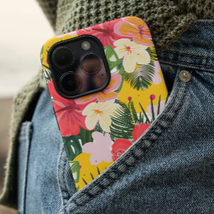 Vibrant Tropical Floral Pattern iPhone 16 Case