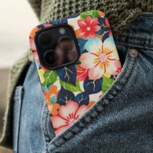 Vibrant Tropical Floral Pattern iPhone 16 Case