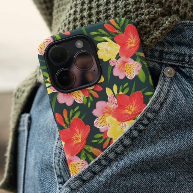 Vibrant Tropical Floral Pattern Case-Mate iPhone Case (Creator Uploaded)