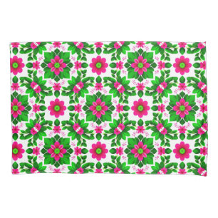 Vibrant Tropical Floral Pattern Pillowcase