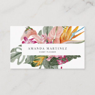 Vibrant Tropical Floral Social Media Business Card