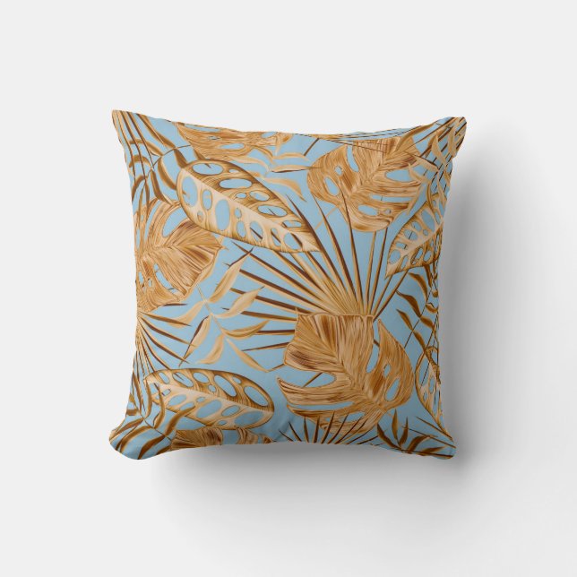 Vibrant Tropical Flowers: Colourful Seamless. Cushion (Front)