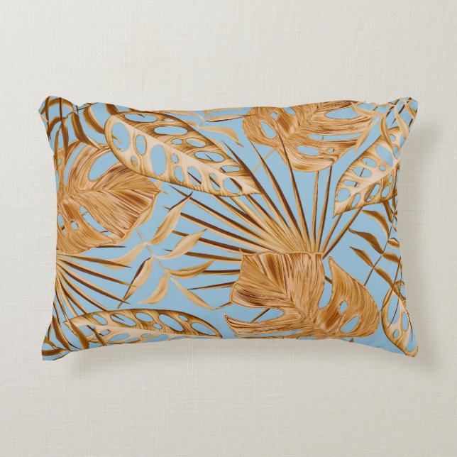 Vibrant Tropical Flowers: Colourful Seamless. Decorative Cushion (Front)
