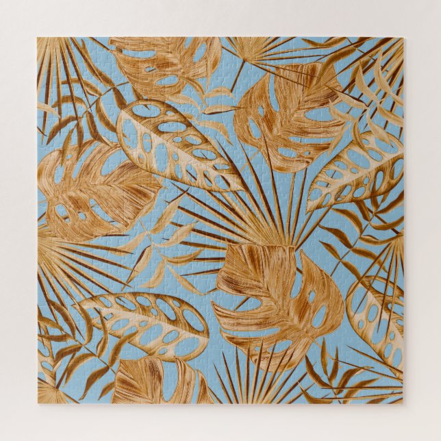 Vibrant Tropical Flowers: Colourful Seamless. Jigsaw Puzzle (Vertical)