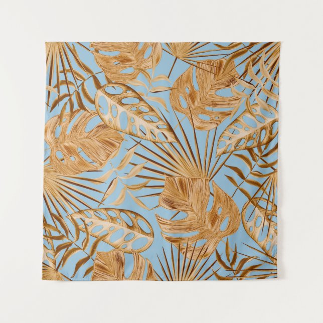 Vibrant Tropical Flowers: Colourful Seamless. Tapestry (Front)