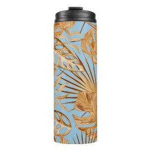 Vibrant Tropical Flowers: Colourful Seamless. Thermal Tumbler