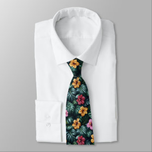 Vibrant Tropical Foliage Pattern Tie
