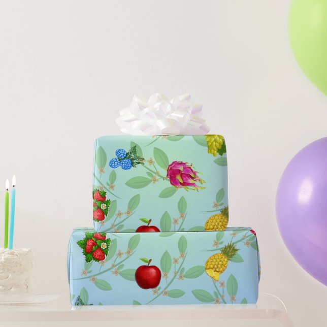 Vibrant Tropical Fruit Summer Gift Wrapping Paper  (Party Gifts)