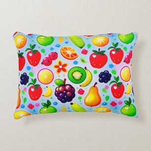 Vibrant Tropical Fruits Decorative Cushion