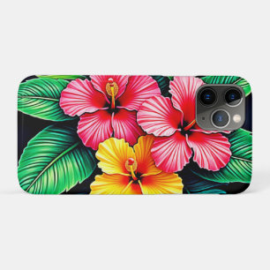 Vibrant Tropical Hibiscus Art iPhone 11 Pro Case