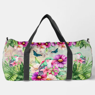 Vibrant Tropical Hummingbirds Duffle Bag