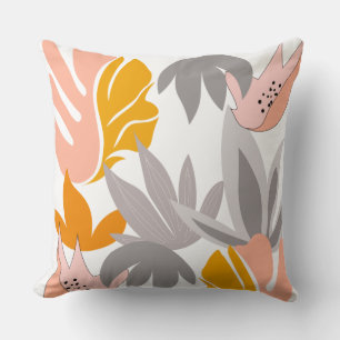 Vibrant Tropical Leaf Throw Pillow