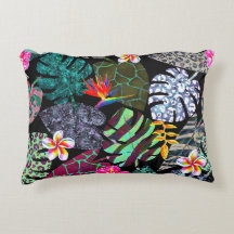 Vibrant Tropical Leaves and Flowers Pattern