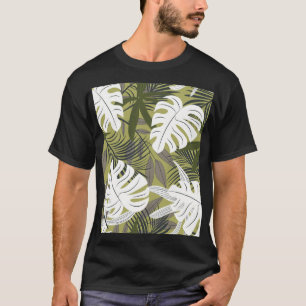 Vibrant Tropical Leaves Pattern T-Shirt