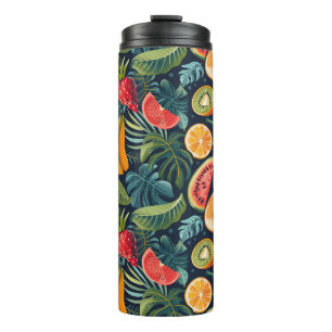 Vibrant Tropical Paradise: Exotic Fruits Design Thermal Tumbler