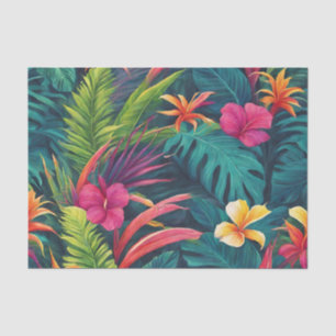 Vibrant Tropical Plants and Flowers  Tissue Paper