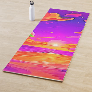 Vibrant Tropical Sunset Yoga Mat