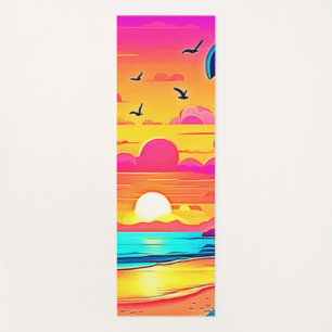 Vibrant Tropical Sunset Yoga Mat