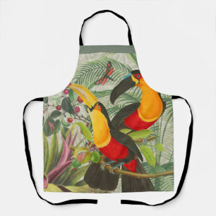 Vibrant Tropical Toucan Birds Art Exotic Jungle  Apron
