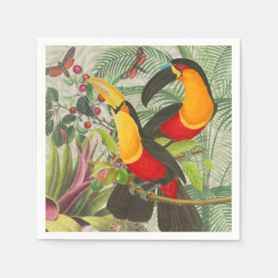 Vibrant Tropical Toucan Birds Art Exotic Jungle Napkin