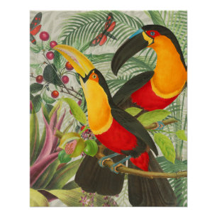 Vibrant Tropical Toucan Birds Art Exotic Jungle  Poster