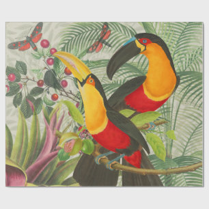Vibrant Tropical Toucan Birds Art Exotic Jungle Wrapping Paper