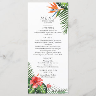Vibrant Tropical Wedding Menu