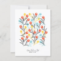 Vibrant Tulip Pattern Floral Design on White