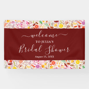 Vibrant Tulip Summer Flowers Bridal Shower Banner