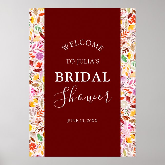 Vibrant Tulip Summer Flowers Bridal Shower Poster (Front)