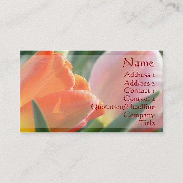 Vibrant Tulips Business Cards (Front)