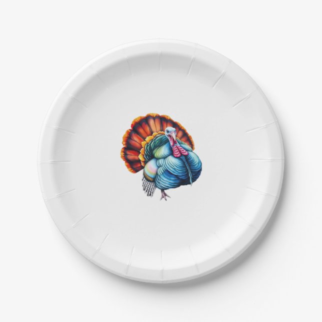 Vibrant Turkey Pride Art Classic T-Shirt Paper Plate (Front)