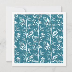 Vibrant Turquoise Garden Dream Botanical Card