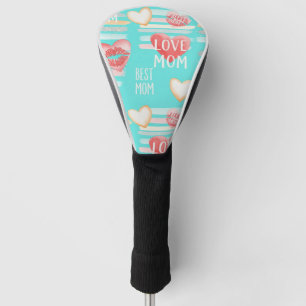 Vibrant Turquoise MOM Appreciation Pop Pattern Golf Head Cover